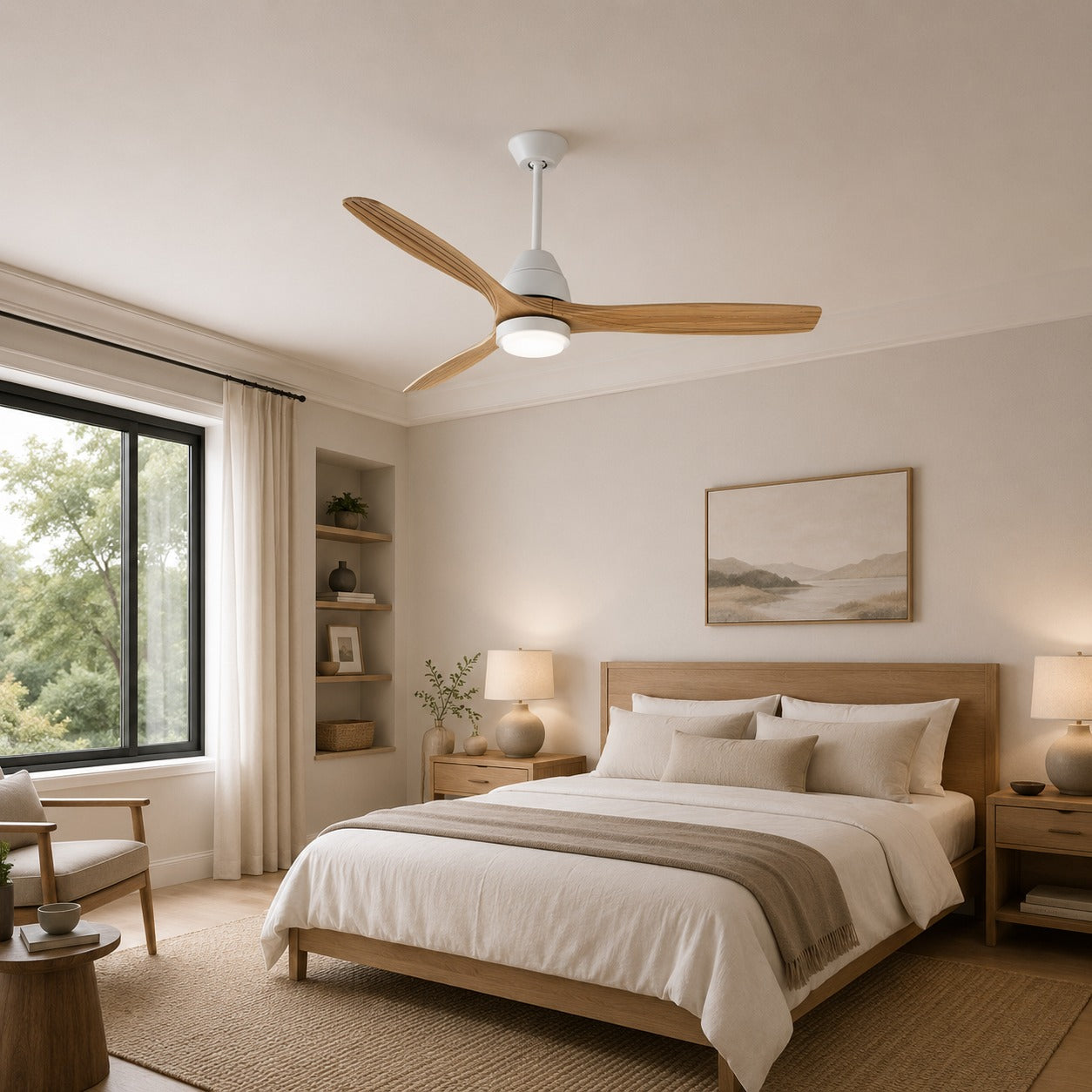 Whisper-Quiet DC Dimmable LED Ceiling Fan Light (52-Inch)