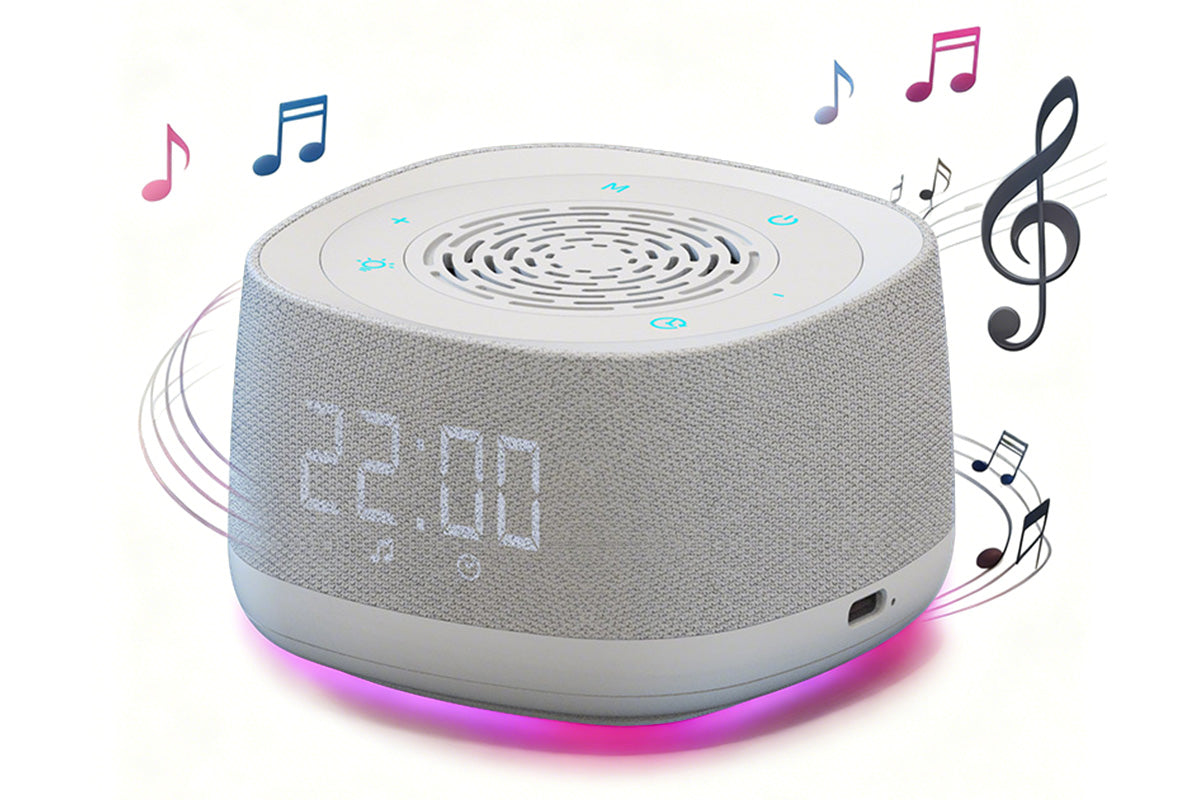 White Noise Machine USB Rechargeable Alarm Clock