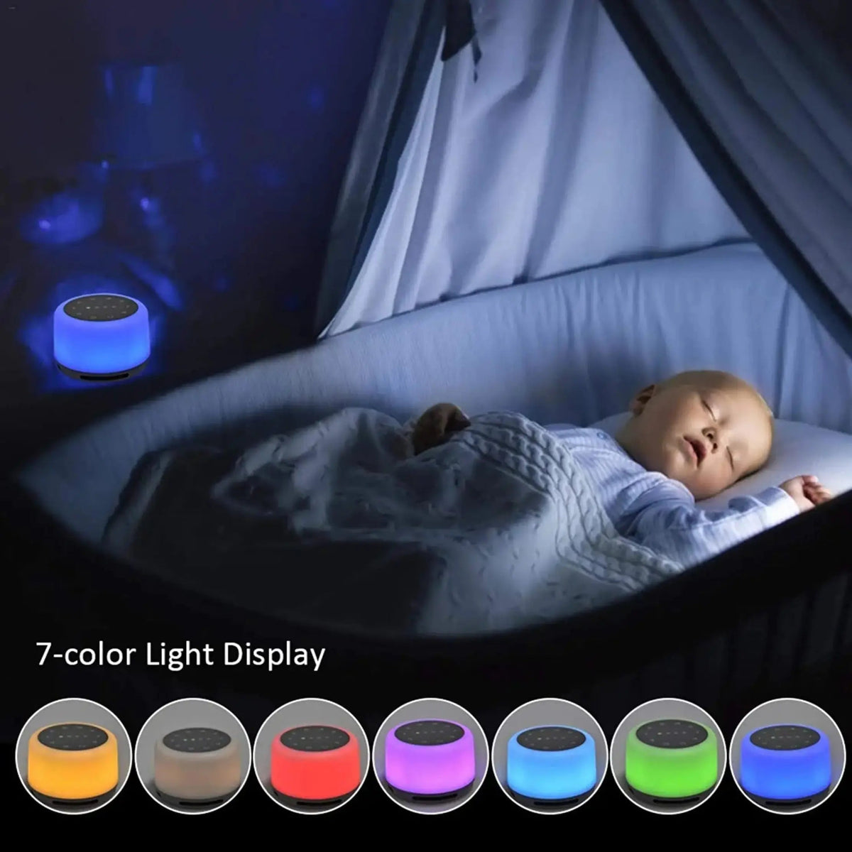 White Noise Machine USB Rechargeable RGB Night Light