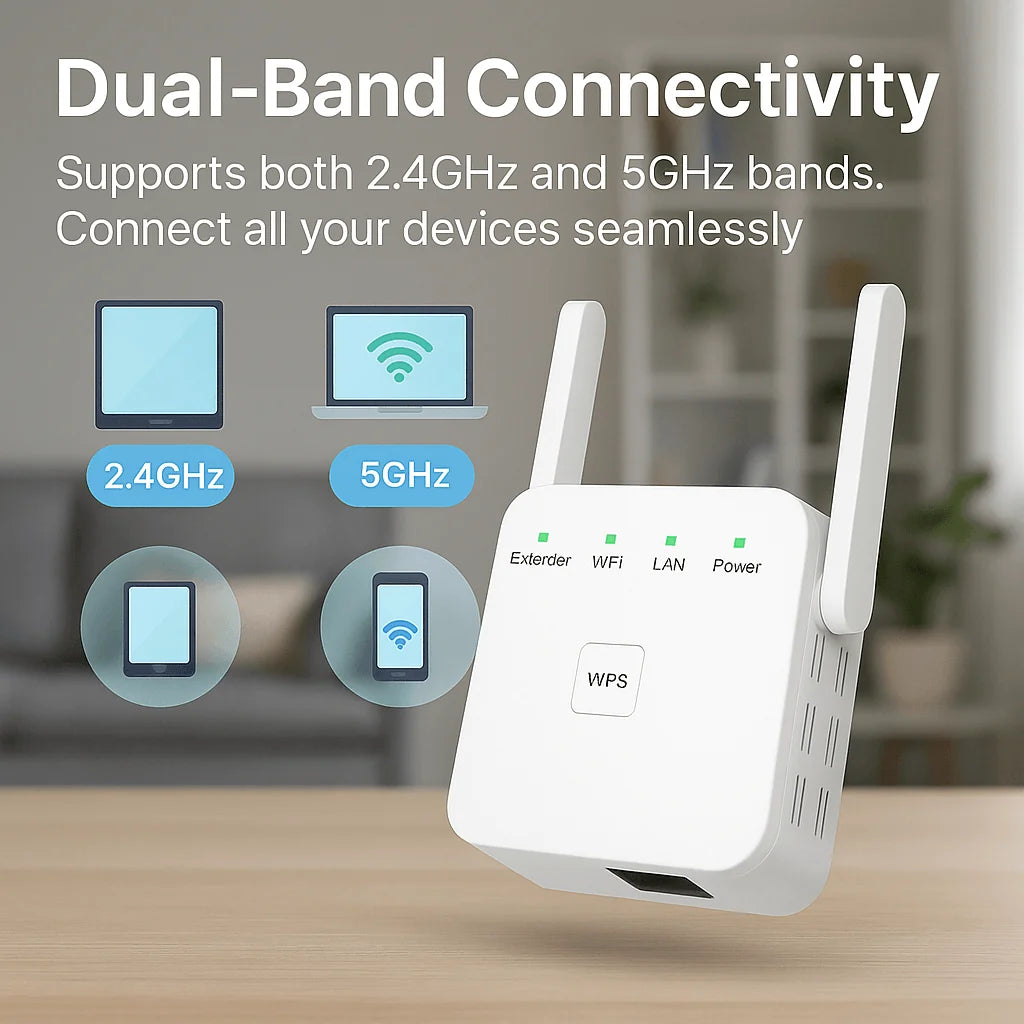 WiFi Range Extender Dual-Band Whole-Home Coverage