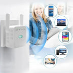 WiFi Range Extender Dual High-Gain Antennas Plug-and-Play