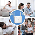 WiFi Range Extender Dual High-Gain Antennas Plug-and-Play