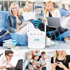 WiFi Range Extender High-Gain Antennas Dual-Band Gigabit LAN
