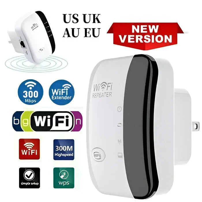 WiFi Range Extender Plug-In 2.4GHz Up To 300 Mbps