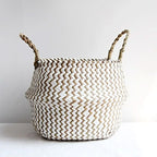 Wicker Storage Basket Handwoven Foldable Space-Saving