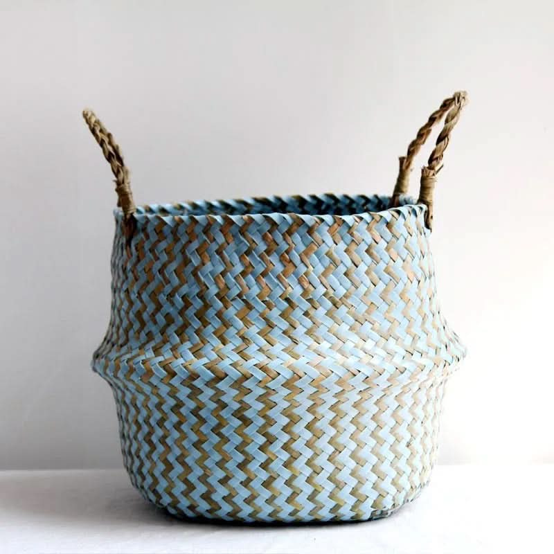 Wicker Storage Basket Handwoven Foldable Space-Saving