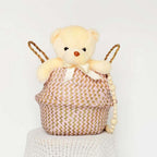 Wicker Storage Basket Handwoven Foldable Space-Saving