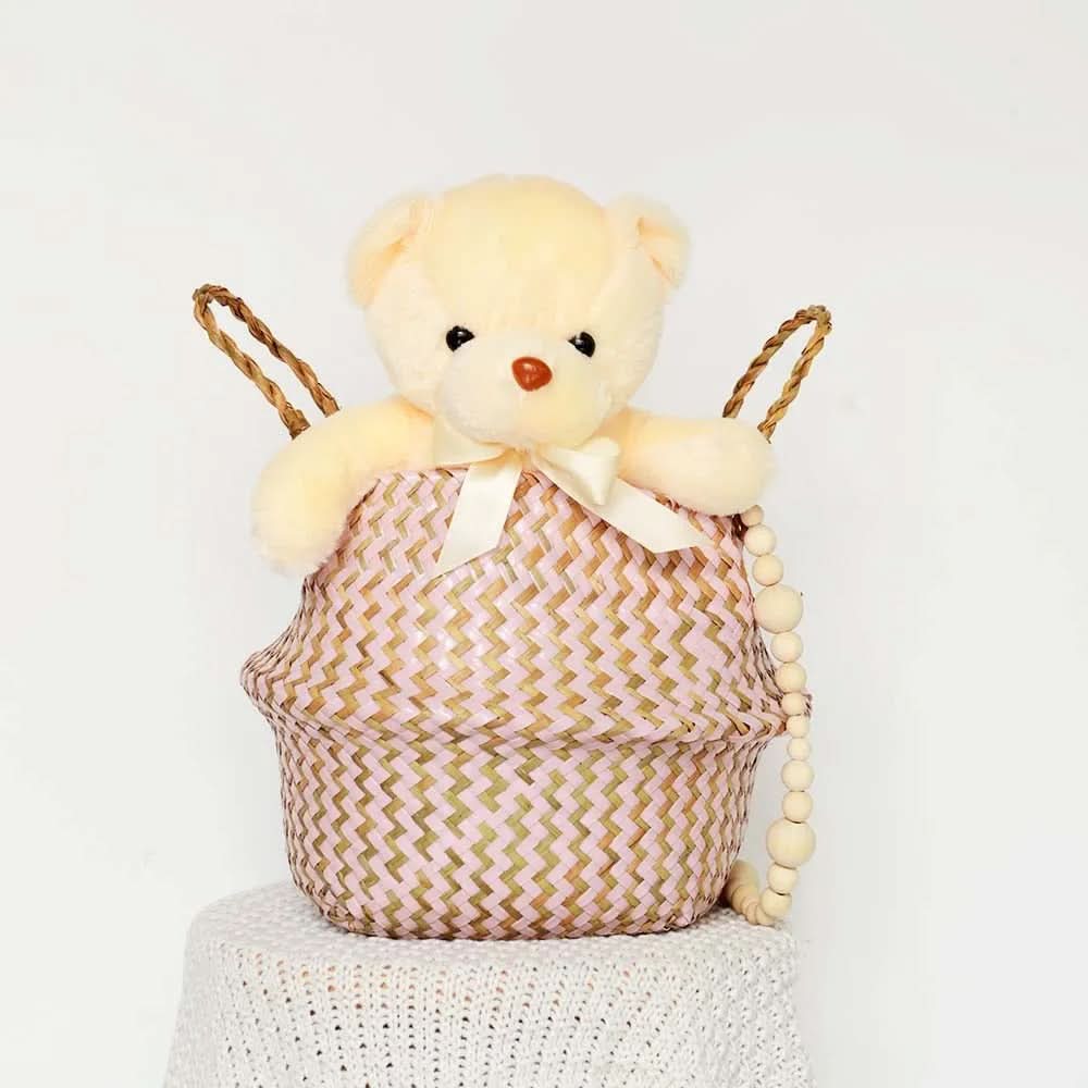 Wicker Storage Basket Handwoven Foldable Space-Saving