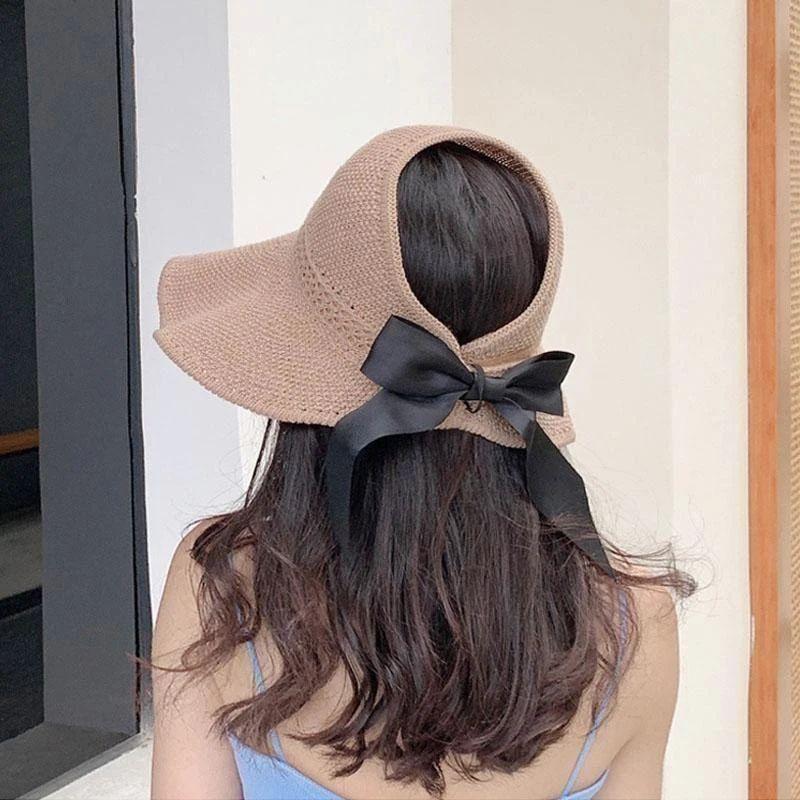 Wide Brim Sun Hat Foldable Straw Adjustable Fit