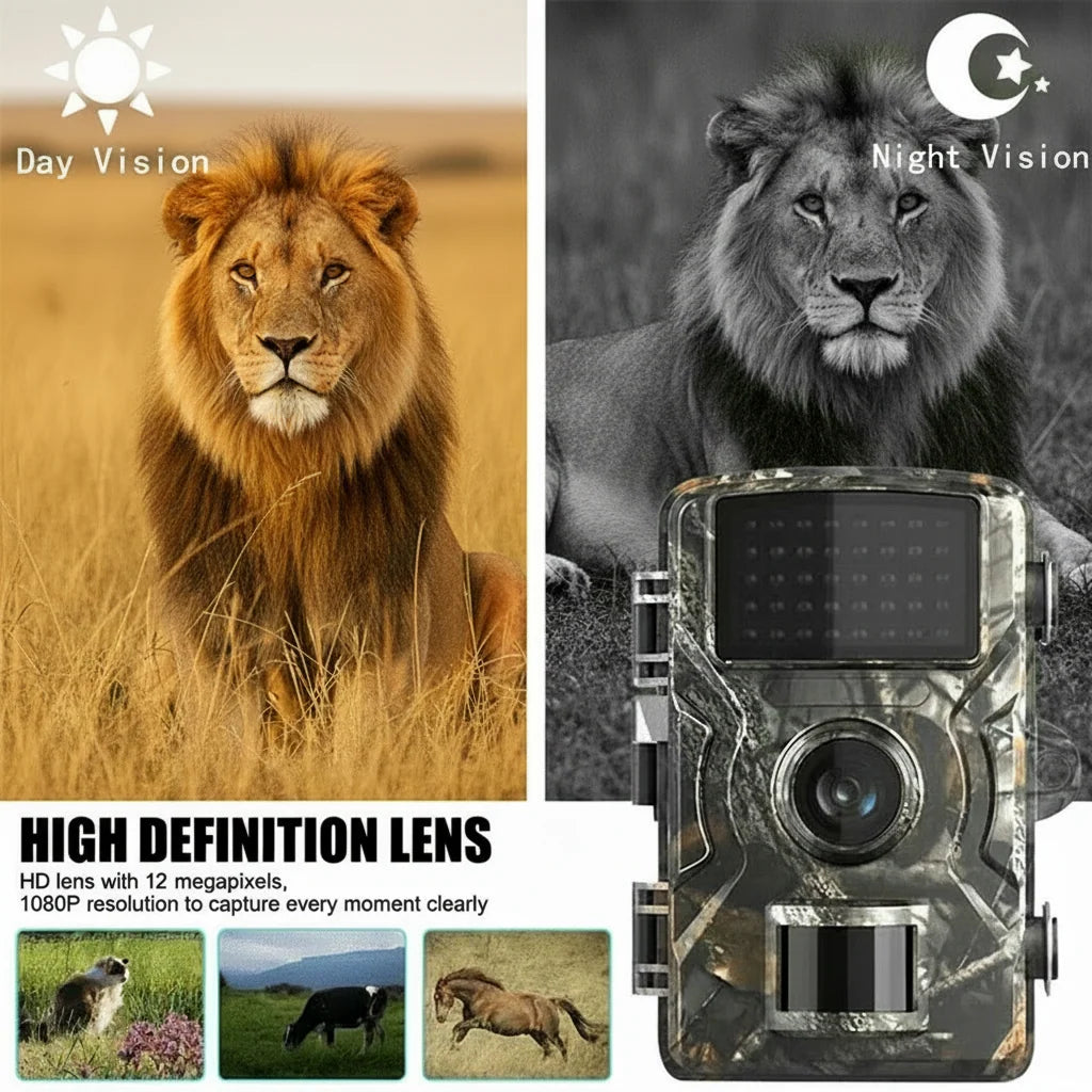 Wildlife Camera 12MP No-Glow Night Vision Weatherproof