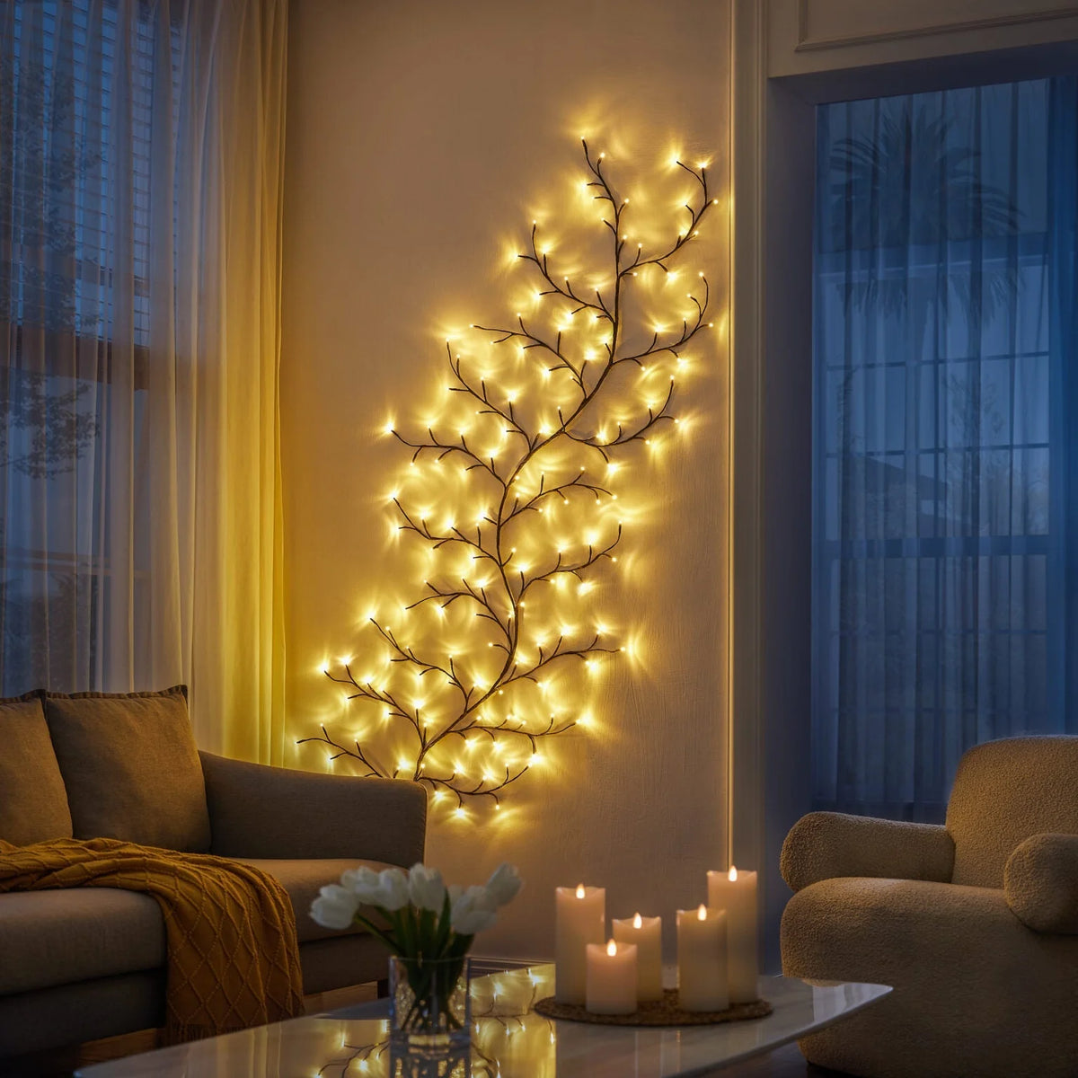 Willow Branch Lamp Flexible Branches Remote & Timer