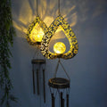 Wind Chime Heart-Shaped Solar-Powered Warm LED