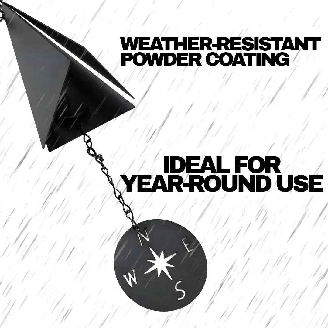 Wind Chime Three-Tone Cor-Ten Steel Compass Windcatcher