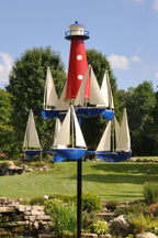 Wind Sculpture Nautical Sailboat Solid Metal Adjustable Height