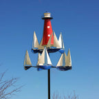 Wind Sculpture Nautical Sailboat Solid Metal Adjustable Height