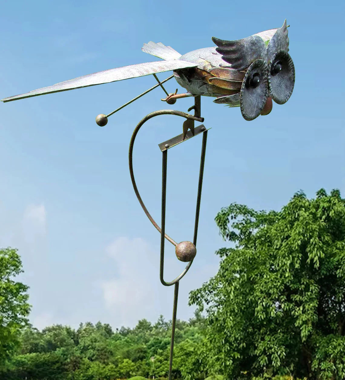 Wind Spinner Bird-Shaped Moving Wings Weather-Resistant Metal