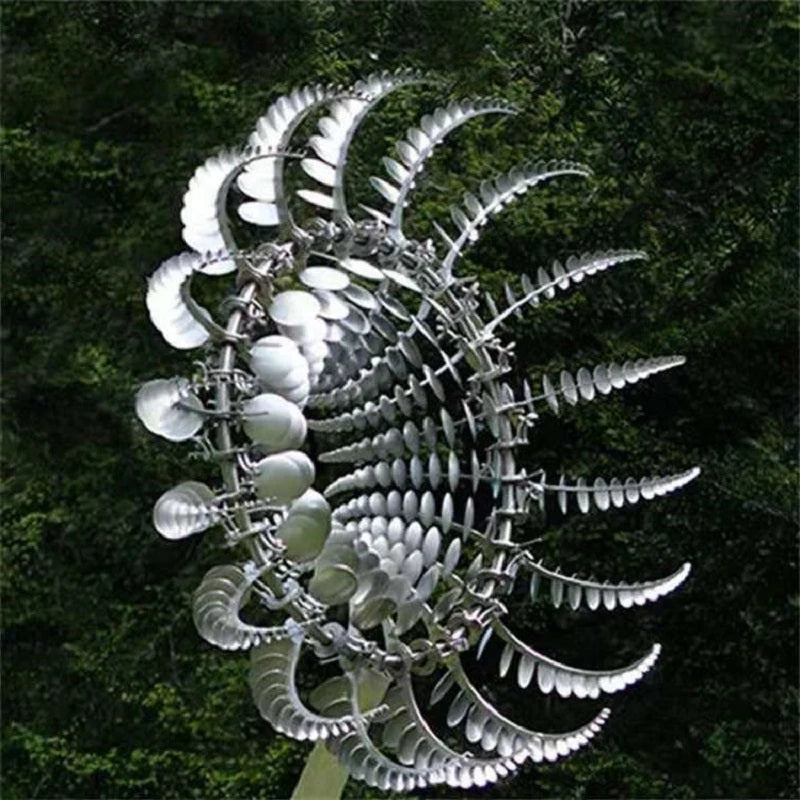 Wind Spinner Round Metal Multi-Blade Telescopic Pole