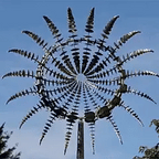 Wind Spinner Round Metal Multi-Blade Telescopic Pole