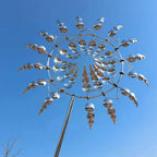 Wind Spinner Round Metal Multi-Blade Telescopic Pole