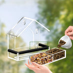 Window Bird Feeder Acrylic Suction Cups & Removable Tray