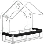 Window Bird Feeder Acrylic Suction Cups & Removable Tray