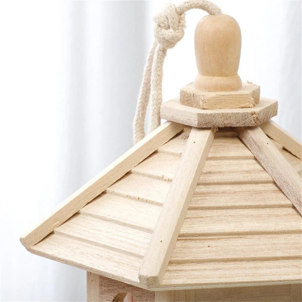 Window Bird Feeder Clear Acrylic Panel Solid Wood