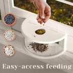 Window Bird Feeder Clear Non-Reflective Tool-Free Setup