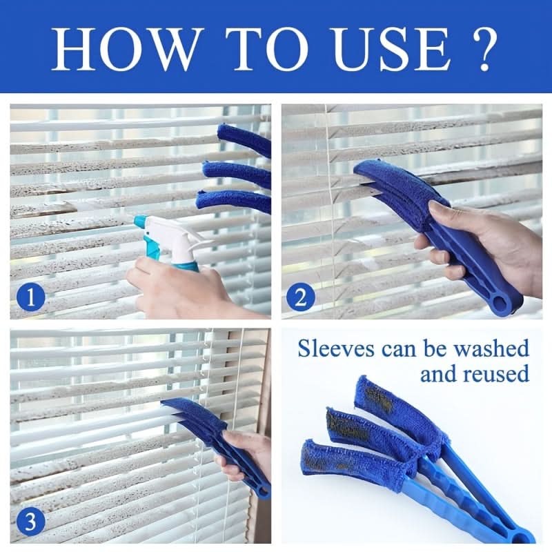 Window & Blind Cleaning Brush Soft Detachable Washable Head