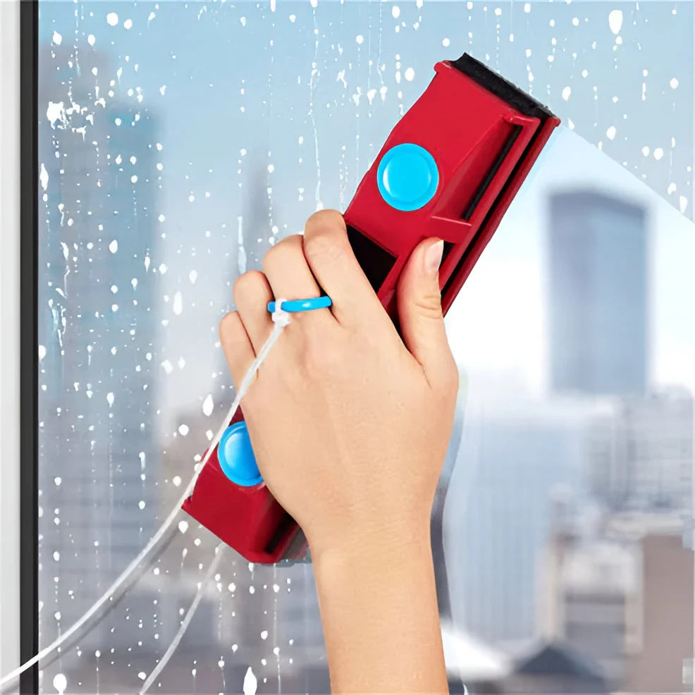 Window Cleaner Dual-Sided Adjustable Magnetic Grip & Safety Cord