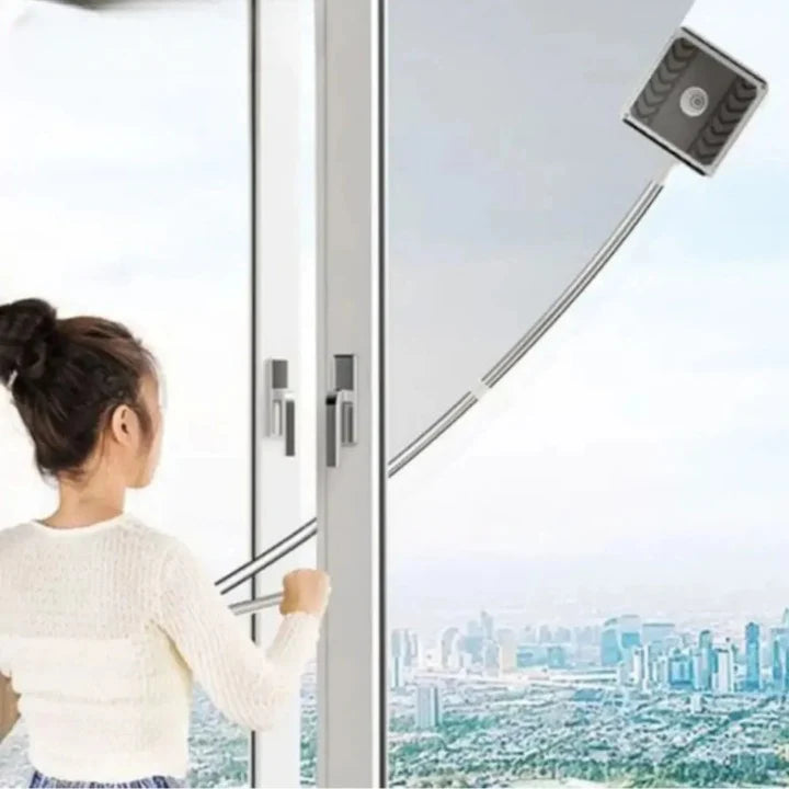 Window Cleaner Magnetic Double-Sided Microfiber Pads Extendable Handle