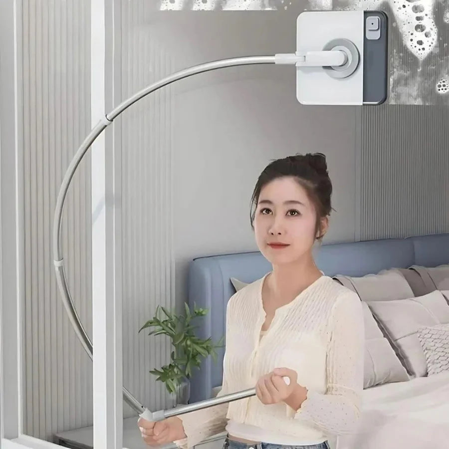Window Cleaner Magnetic Double-Sided Microfiber Pads Extendable Handle