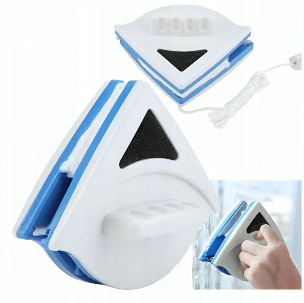 Window Cleaner Magnetic Double-Sided Microfiber & Squeegee
