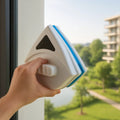 Window Cleaner Magnetic Double-Sided Rubber Squeegee & Cotton Pads