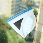 Window Cleaner Magnetic Double-Sided Rubber Squeegee & Cotton Pads
