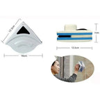 Window Cleaner Magnetic Double-Sided Rubber Squeegee & Cotton Pads