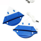Window Cleaner Magnetic Double-Sided Rubber Squeegee & Cotton Pads