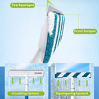 Window Cleaner Telescopic Handle Rotatable Head & Built-In Spray