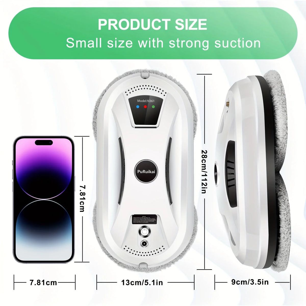 Window Cleaning Robot Automatic Suction Microfiber Pads
