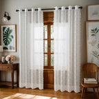 Window Curtain Sheer Lace Voile Eyelet Hanging
