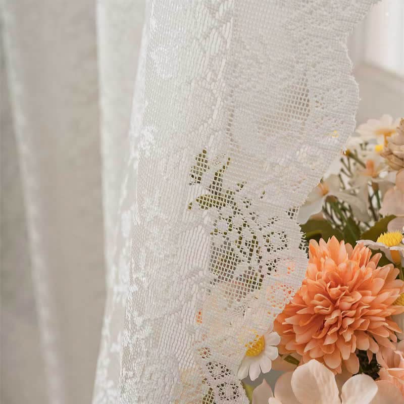 Window Curtain Sheer Lace Voile Eyelet Hanging