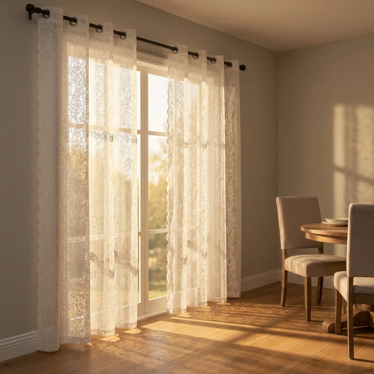 Window Curtain Sheer Lace Voile Eyelet Hanging