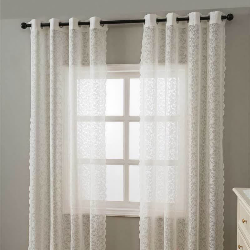Window Curtain Sheer Lace Voile Eyelet Hanging