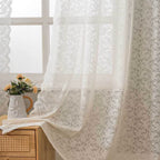 Window Curtain Sheer Lace Voile Eyelet Hanging