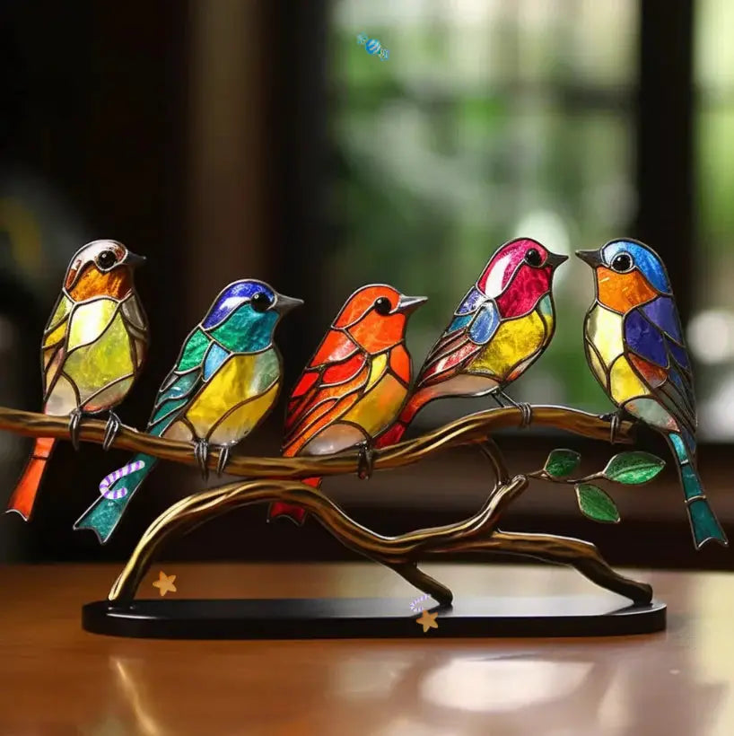 Window Decoration Stained Glass Light Catching Bird