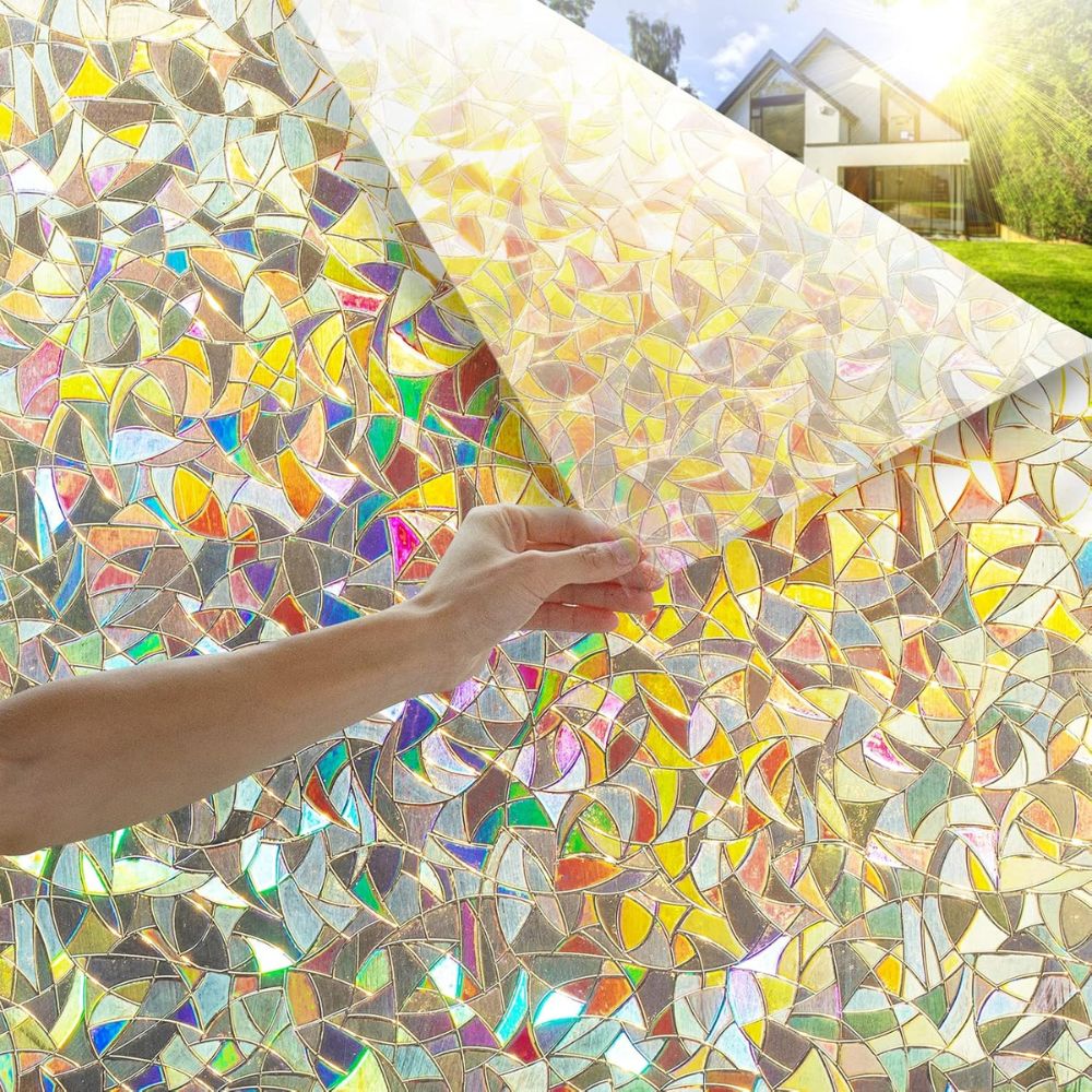 Window Film Frosted Prismatic Static-Cling 96% UV Blocking