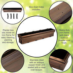 Window Flower Box Flat-Back Reinforced Metal & Stainless Steel Brackets