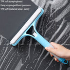 Window & Mirror Cleaner 3-in-1 Scraper & Squeegee Removable Microfiber