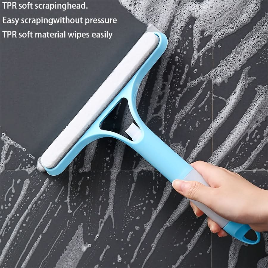 Window & Mirror Cleaner 3-in-1 Scraper & Squeegee Removable Microfiber
