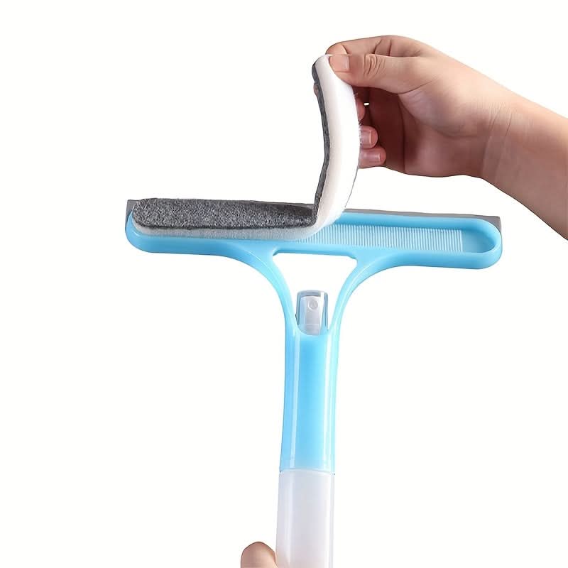 Window & Mirror Cleaner 3-in-1 Scraper & Squeegee Removable Microfiber