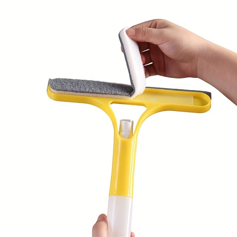 Window & Mirror Cleaner 3-in-1 Scraper & Squeegee Removable Microfiber